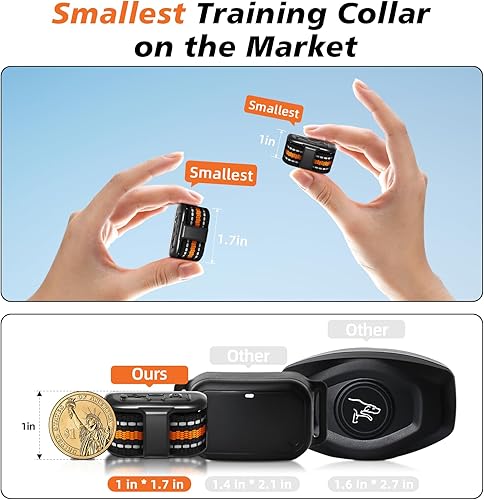 Miniatura 9 de Tiniest - Collar de choque para perro, collar de entrenamiento de perro más ligero con control remoto para perros pequeños de 5 a 15 libras y perros