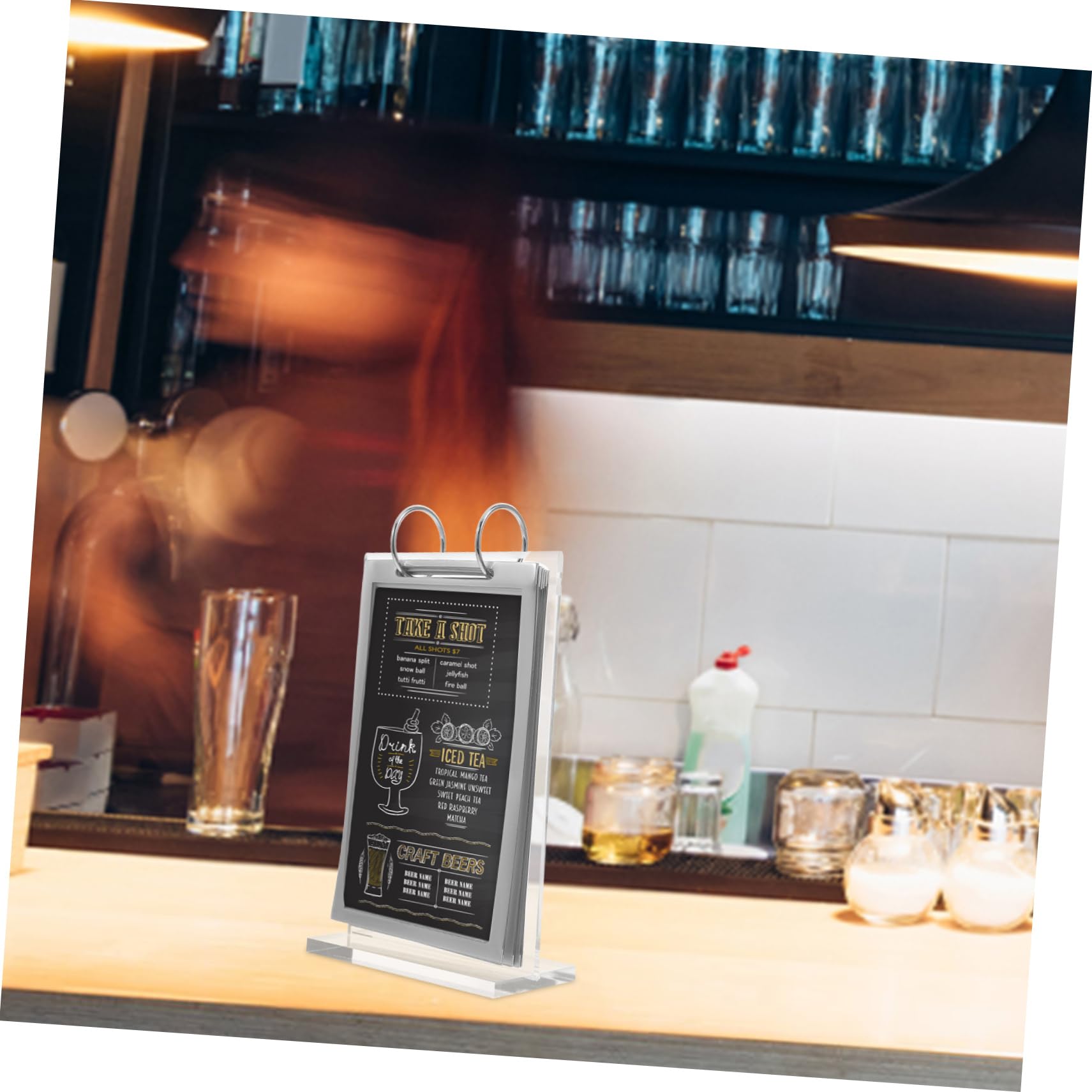 5piezas Soporte De Exhibición De Menú Transparente Con Base Soporte De Letreros Para Restaurantes Para Mostrar Información Mesas y Exposiciones