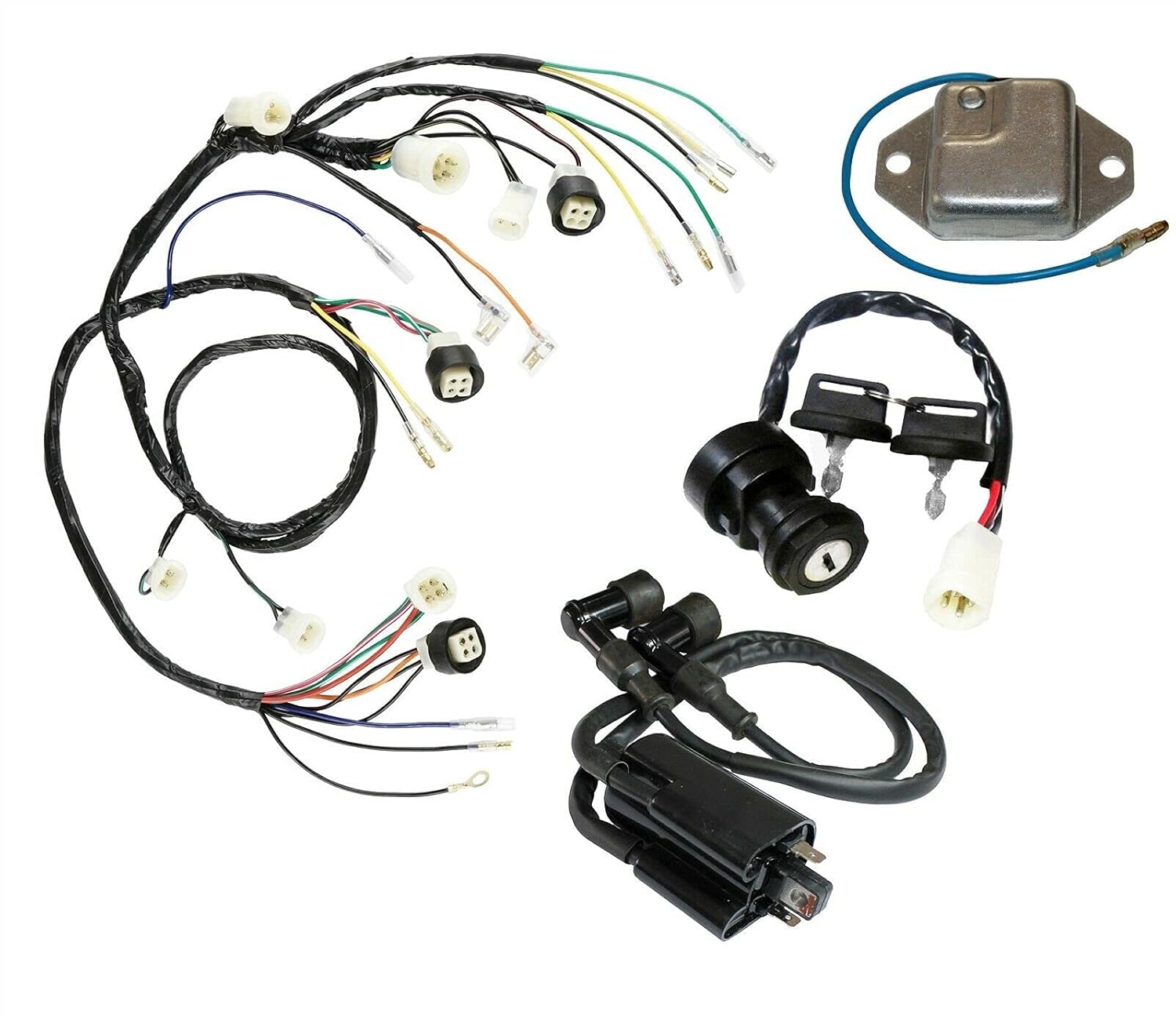 Caltric Wire Harness Regulator Ignition Switch Coil Compatible with Yamaha Banshee 350 YFZ350 1987-1994