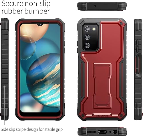 Miniatura 4 de ExoGuard Funda para Samsung Galaxy A03S 5G, funda de goma resistente a prueba de golpes con protector de pantalla para teléfono Samsung A03S 5G,
