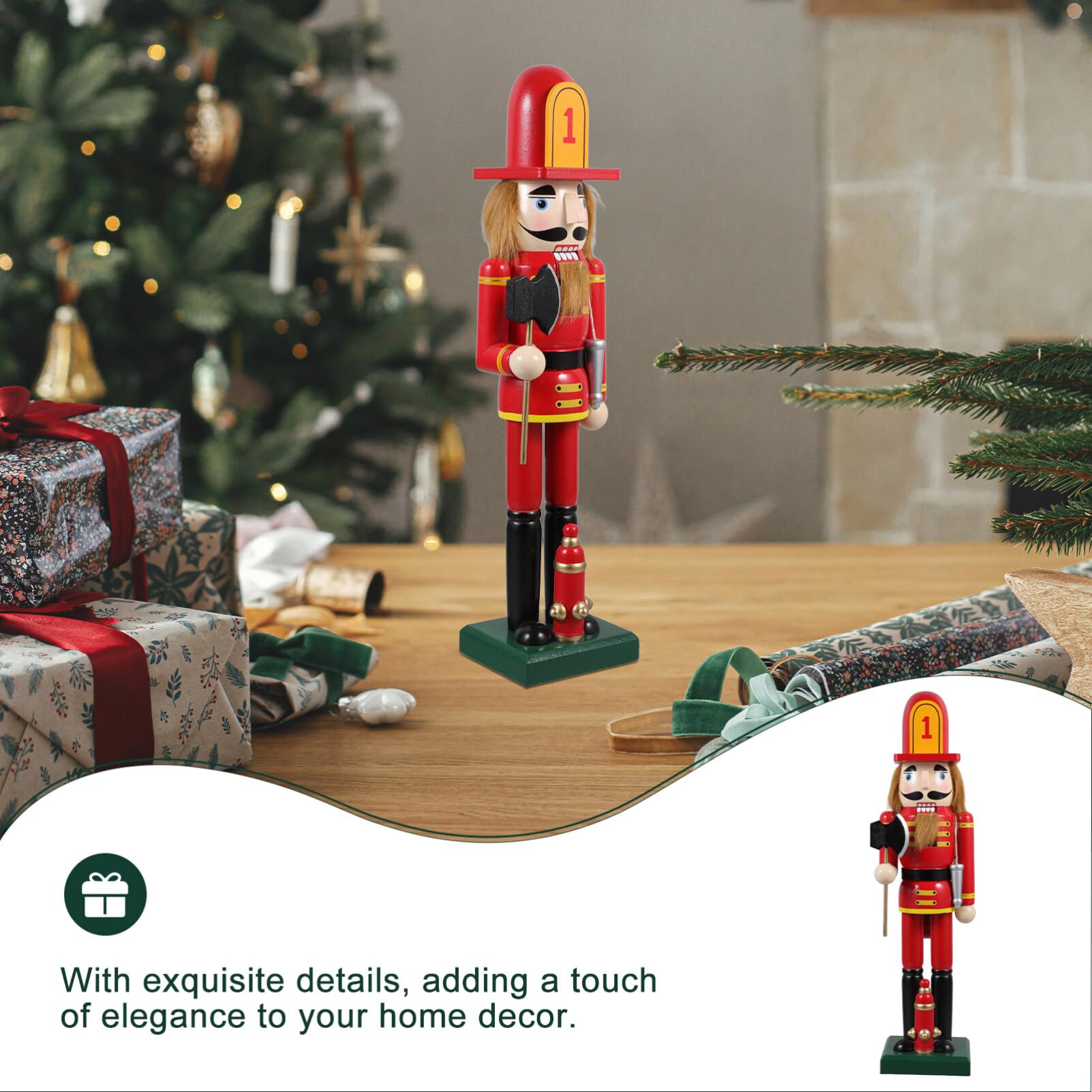 Amosfun Nussknacker-Soldat für Weihnachtsdekorationen Nussknacker-Ornament als Schmuckstück für Küchentheke oder Kaminsims