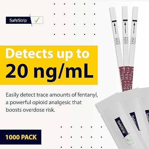 Miniatura 10 de SafeStrip de prueba de fentanilo - Tiras de prueba de fentanilo, kit de prueba de drogas rápido, confiable y fácil de usar para pruebas médicas en