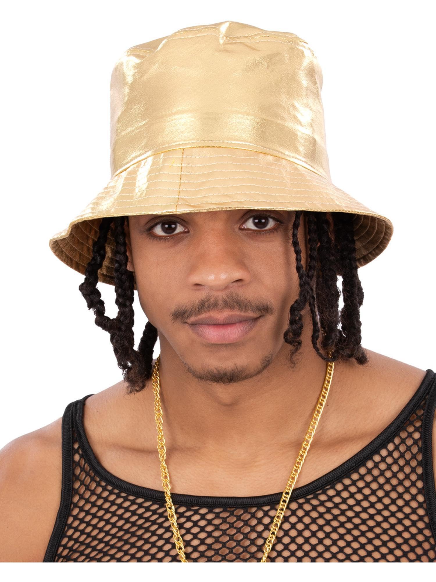 Smiffys 90s Gold Bucket Hat, 1990's Fancy Dress, 1990s Dress Up Hats