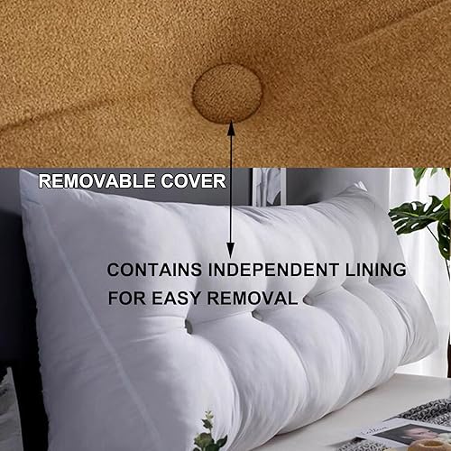 Miniatura 3 de Almohada triangular de lectura, almohada de cabecera de cuña para cama de día, respaldo de tatami, funda extraíble, cojín de soporte lumbar, rojo,