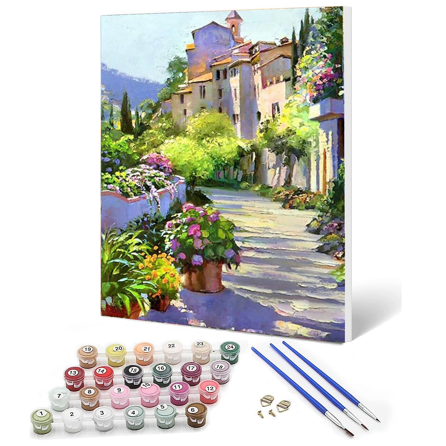 Ediximi Paint by Numbers Kit for Adults DIY Paint by Number 12" x 16" Canvas with Wooden Frame Drawing Arts and Crafts for Adults and Beginners,Afternoon Path