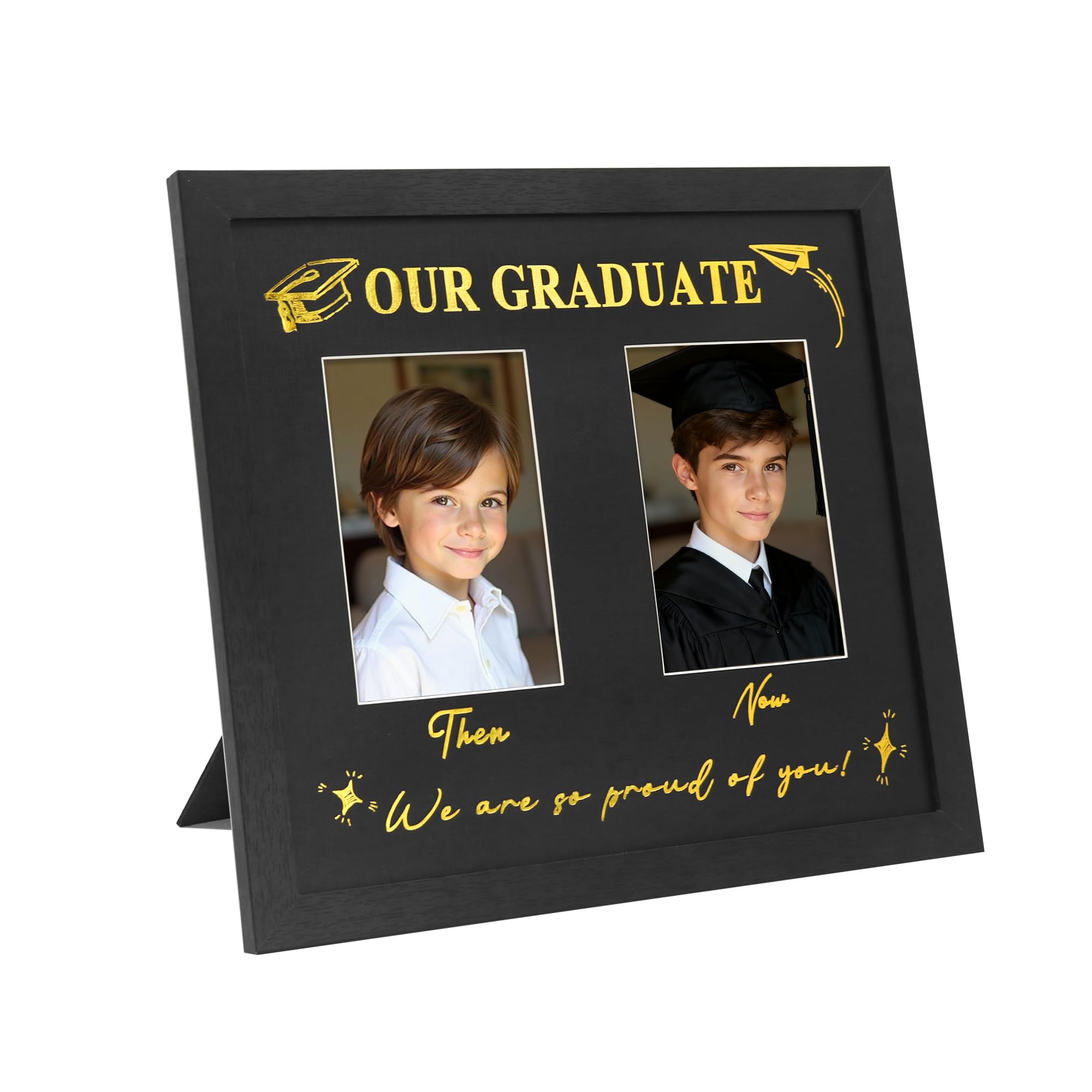 Cadre photo remise de diplôme 2026 double 10x15 cm en verre HD