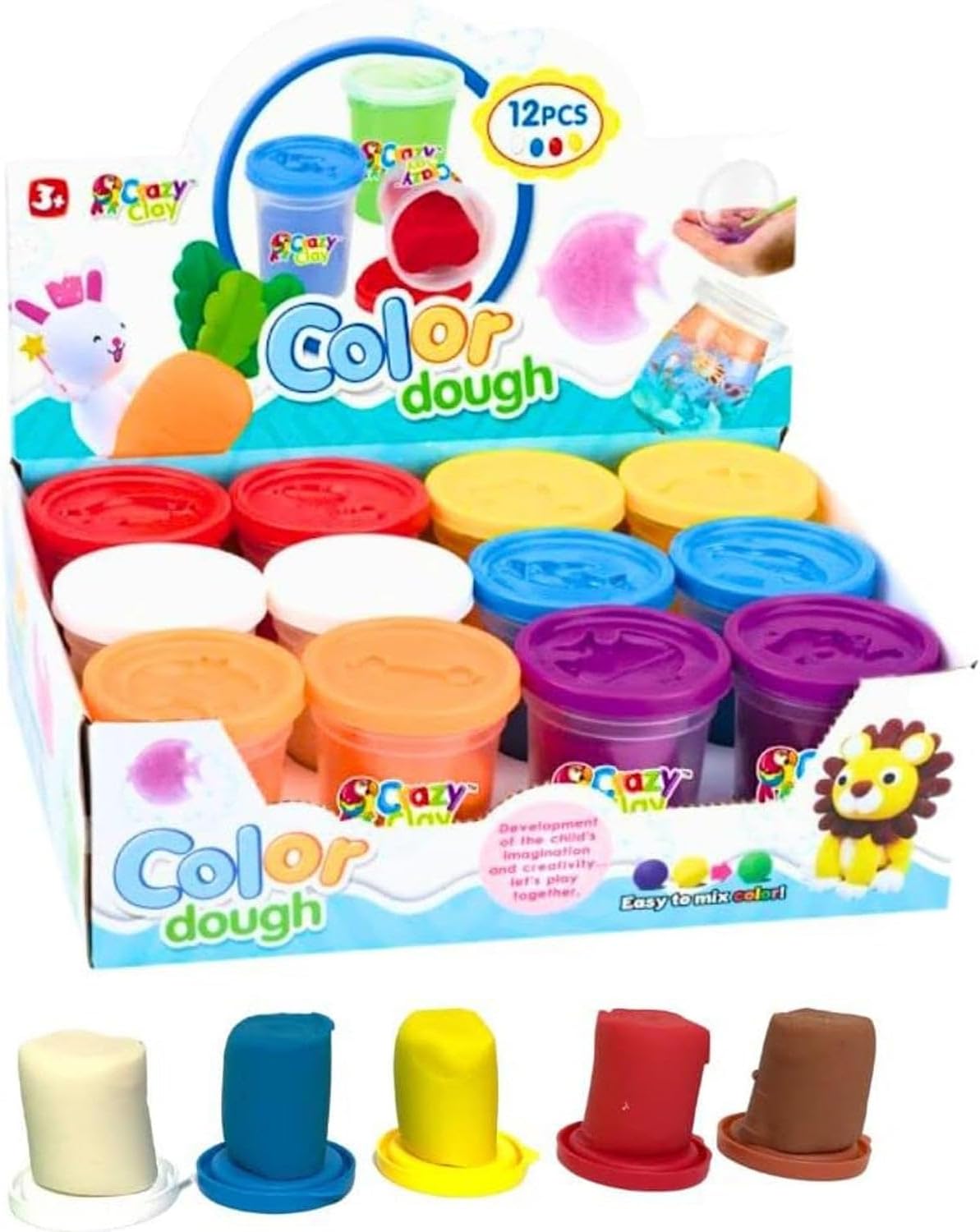 – Fitto 12 Pieces Clay Dough Pack- Colorful Play Clay For Kids' Art and Craft Projects with Moulds