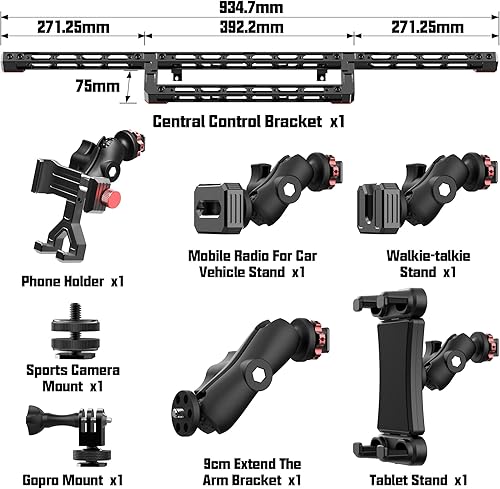 Miniatura 3 de EASEORD Soporte para teléfono compatible con Jeep Wrangler JL JLU y Gladiator JT 2018-2023, soporte para tablero multidispositivo para teléfono,