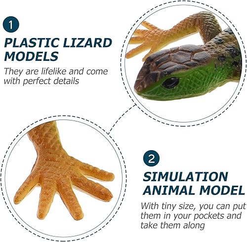 Miniatura 3 de NUOBESTY Realista falso lagarto modelo artificial reptil plástico lagarto figuras de acción trucos juguetes educativos broma 2 piezas