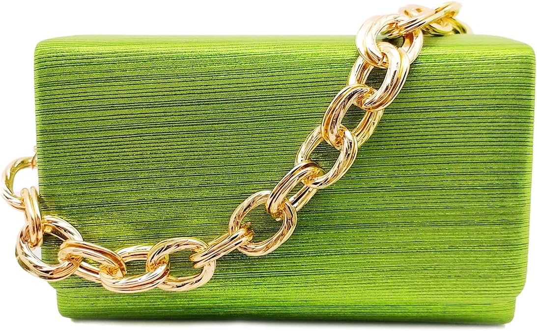 CORIOS Evening Bag for Women Square Box Clutch Bag Bridal Wedding Purse Sparkly Sequin Handbag Elegant Shoulder Bag