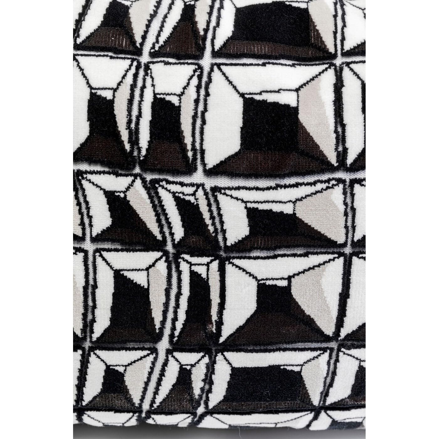 Kare Design Kissen Cut Pile, Schwarz/Weiß, Abnehmbarer Bezug mit Reisverschluss, mit Füllung, Dekokissen, Zierkissen, Wohnaccessoire, Bezug in Samtoptik, 50x30 cm (H/B)