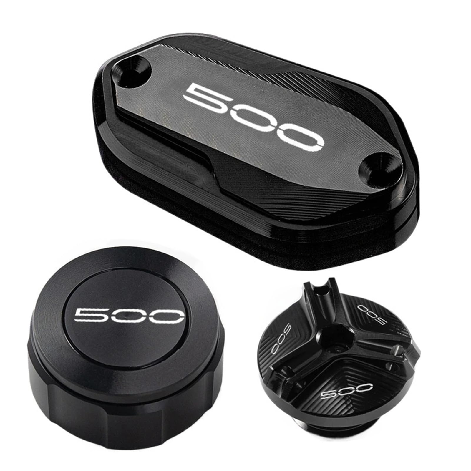 Ajuste for Ninja500 Z500 Ninja 500 Z 500 SE 2024-2026, Accesorios, Cubierta de depósito de líquido de Frenos Delantero y Trasero, Tapa de llenado de Aceite de Motor | 500 A set black