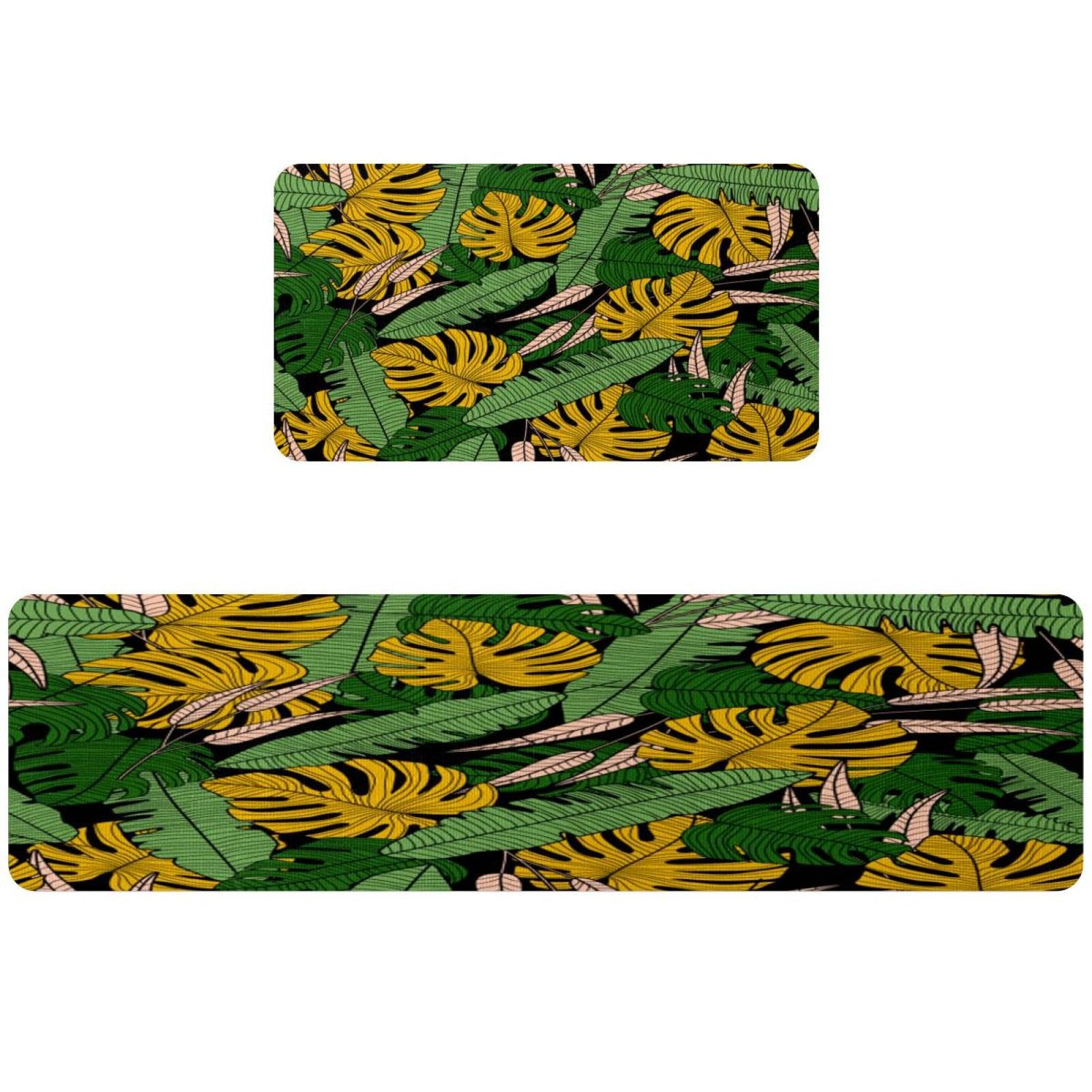 Tapis de cuisine tropical pour buanderie et couloir lavable et absorbant