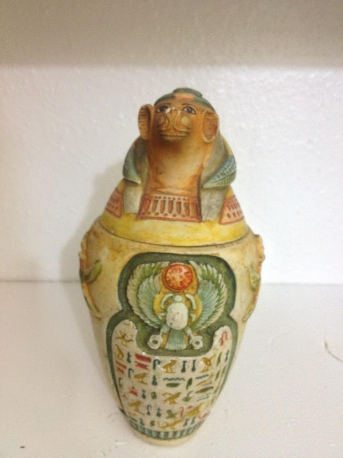 Egyptian Large Antique Ancient Canopic Jar Organs Storage