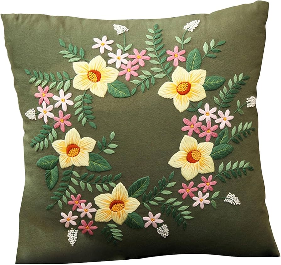 Amazon | Simhoa Diy刺繍枕カバーキットクッションカバー