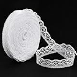 VGOODALL 30 Yards White Lace Ribbon Roll, Lace Trim Sewing Crafts Lace for Gift Wrapping Dress Decoration Wedding