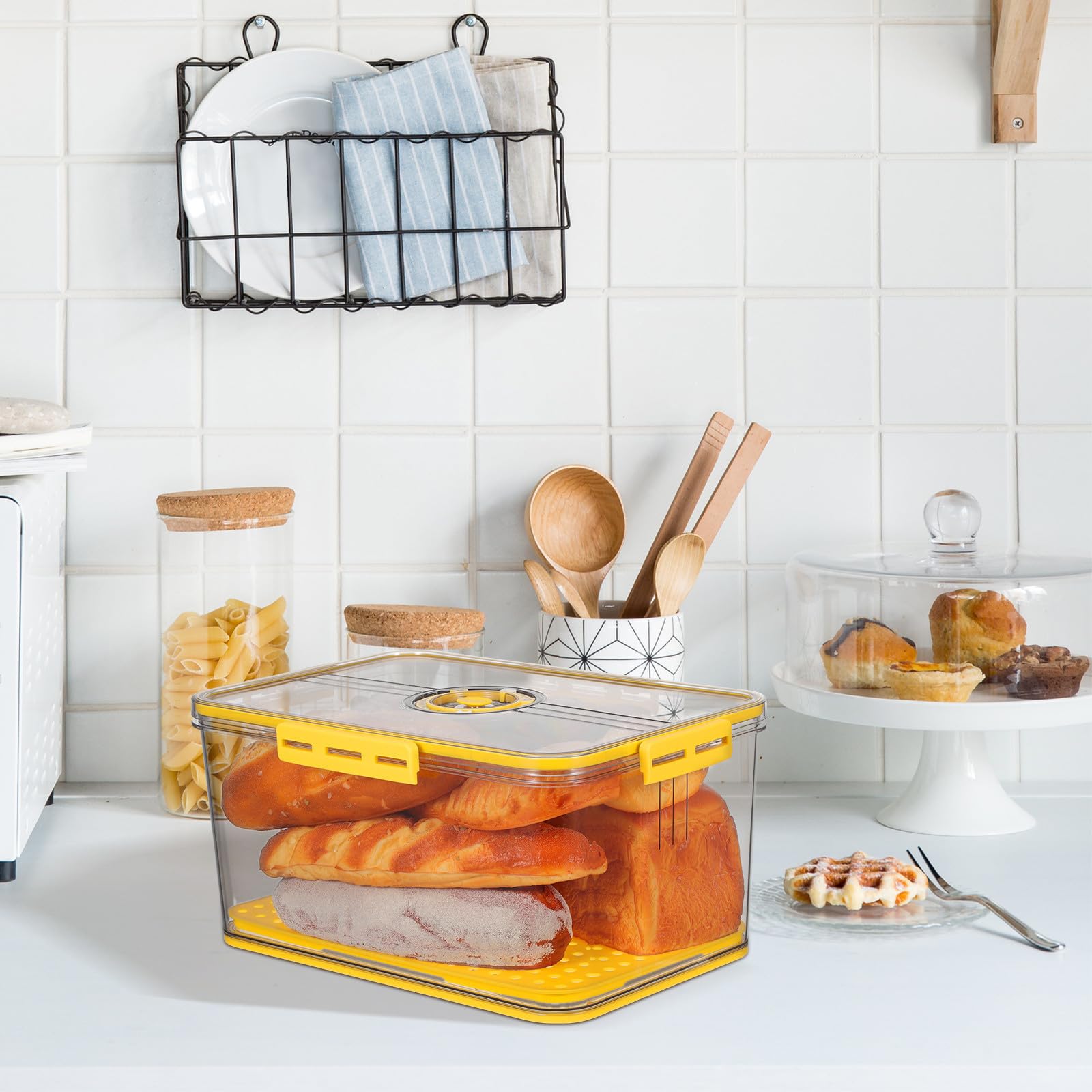 Hemobllo Contenedor Organizador de Alimentos para Refrigerador, Grande