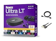 Ultra LT Streaming Device 4K&sol;HDR&sol;Dolby Vision&sol;Dual-Band Wi-Fi with Roku Voice Remote and HDMI Cable&comma; with MTC HDMI Cable and USB Extension Cord