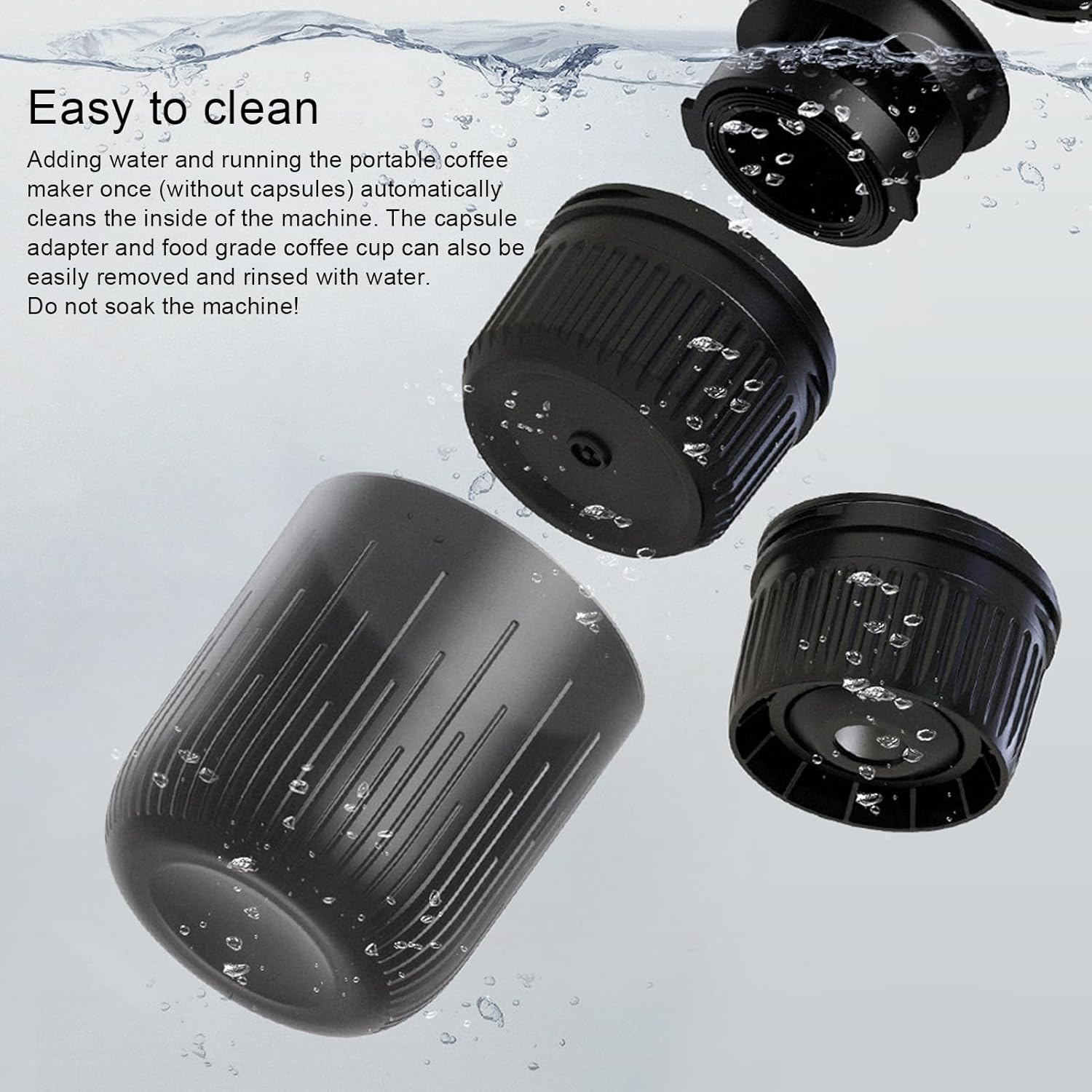 Yosoo Small Coffee Maker Machine, Portable Espresso Maker, Dual Voltage Coffee Machine, with Rapid Heating, Cordless Coffee Brewer for Travel, Outdoors, and Office