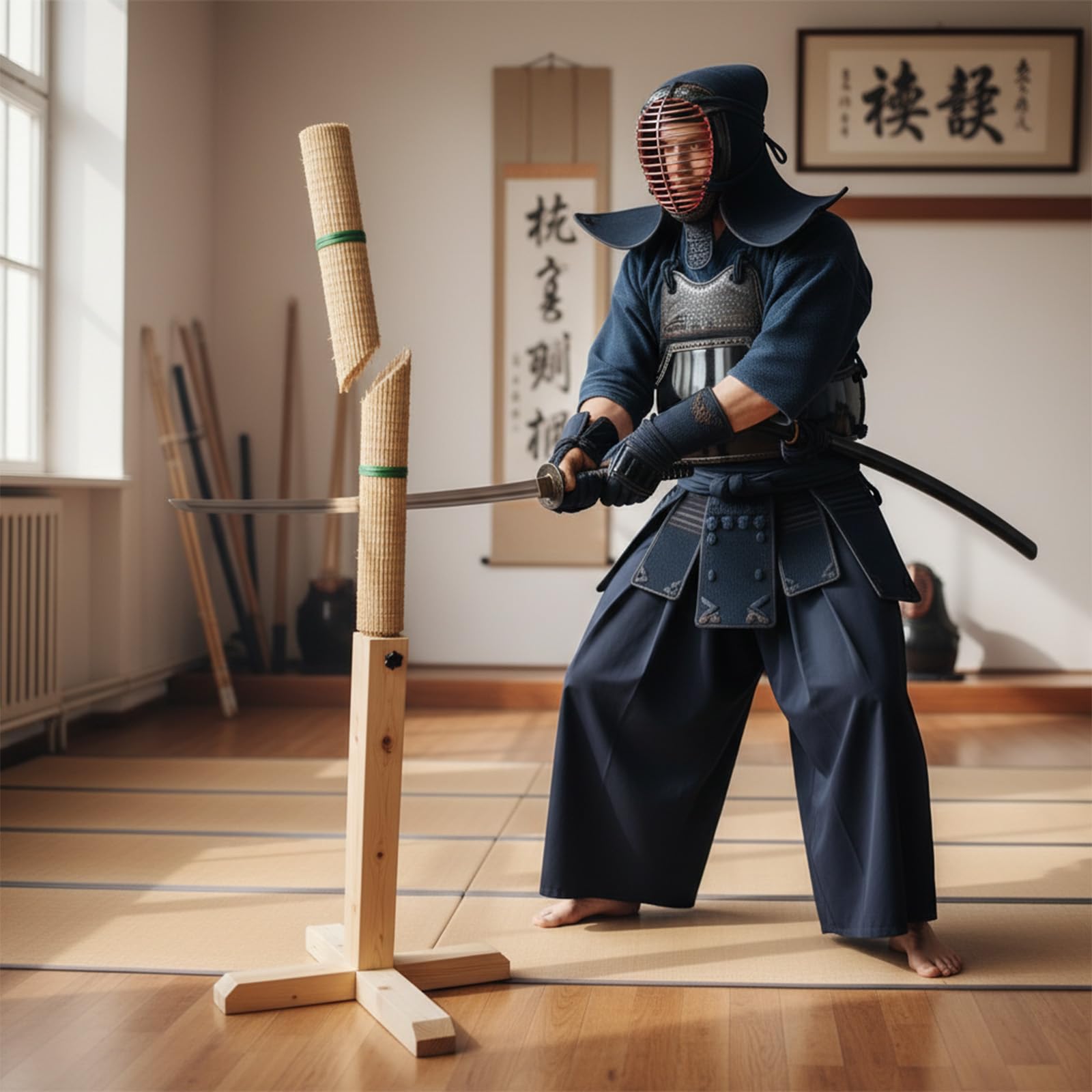 Tameshigiri Tatami Mat - Objetivo de práctica de corte de espada japonesa para Katana, 71 x 34 pulgadas, hecho de paja auténtica para entrenamiento de artes marciales samurái