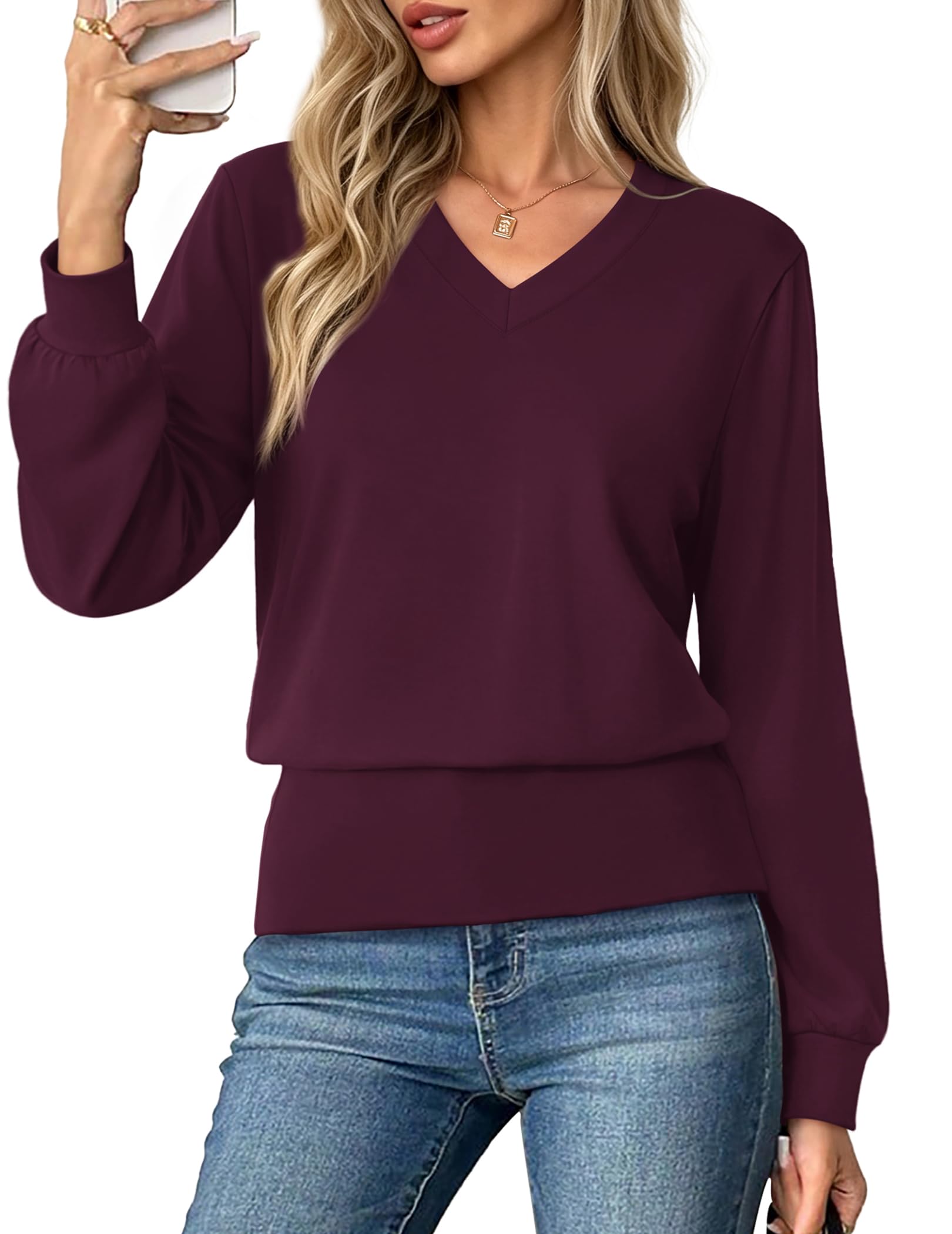 OFEEFAN Womens Long Sleeve Shirts