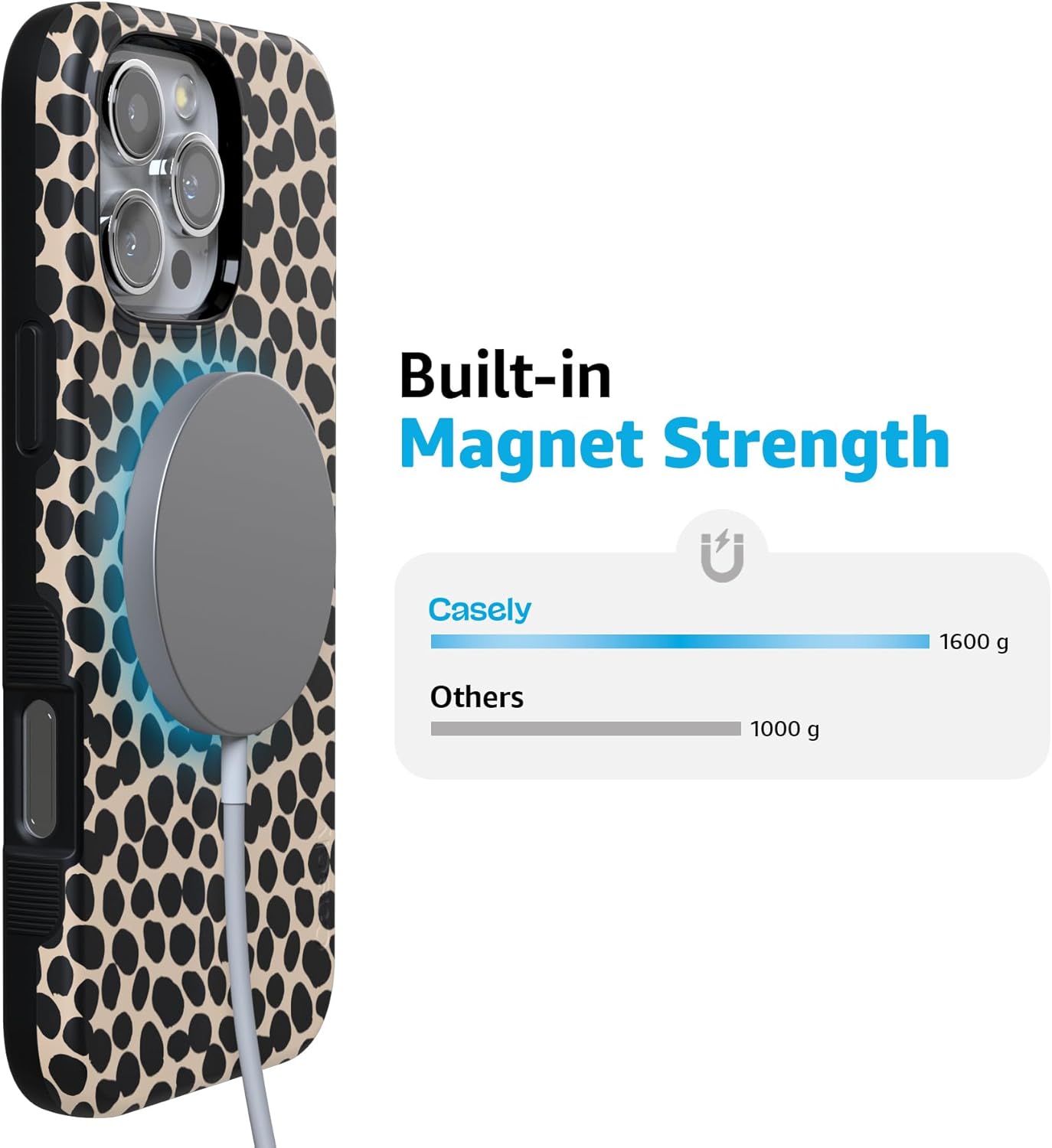 Casely iPhone 16 Pro Case | Lost in Spots | Cheetah Print | Bold Protective Design | MagSafe Compatible Design