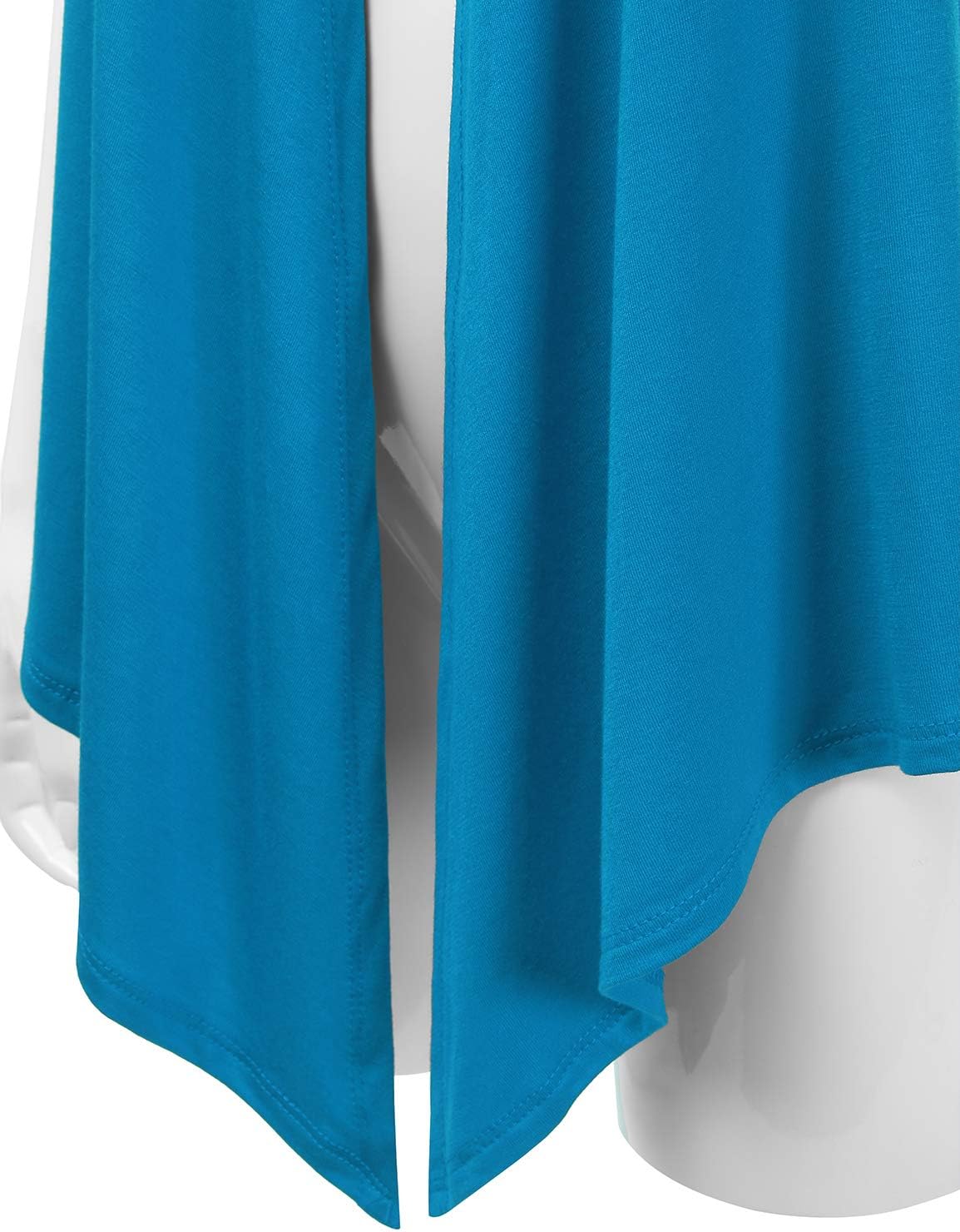 EIMIN Women's Basic Solid Short Sleeve Open Drape Front Jersey Cardigan (S-3XL) - Image 3