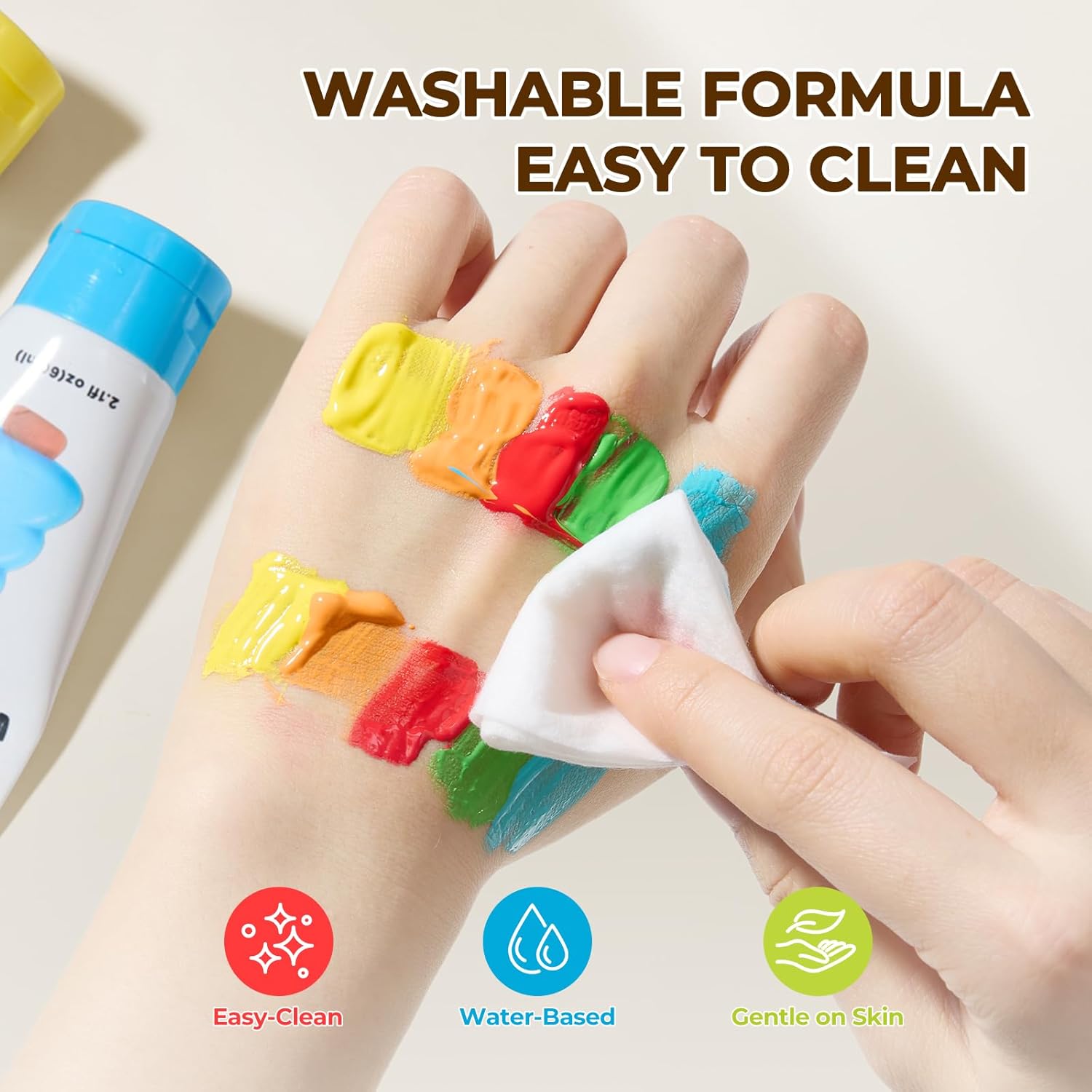 Jar Melo Washable Tempera Paint for Kids Age 4-6, Non-Toxic Toddler Painting Set, Tempera Paints for School Art, Crafts, Finger Paints 8 Colors