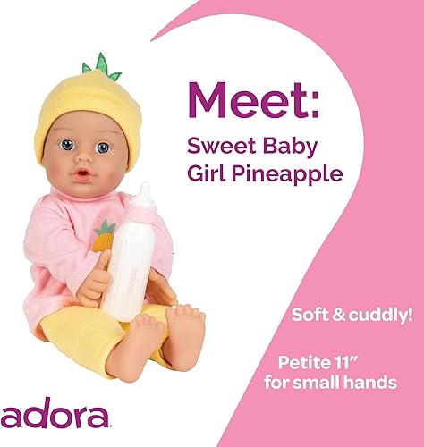 Miniatura 2 de Adora Sweet Baby Pineapple muñeca de bebé suave de 11 pulgadas, lavable a máquina, exclusiva de Tienda, para niños mayores de 1 año