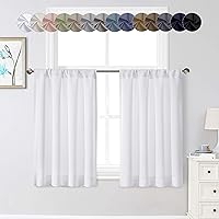 Vista 57 de Cortinas opacas para dormitorio, sala de estar, juego de 2 paneles de 54 pulgadas de largo, cortinas de oscurecimiento de habitación con aislamiento