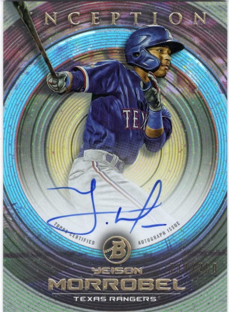 Yeison Morrobel Autographed & Serial Numbered #211/250 Prospects Bowman Inception Collectible Baseball Card - 2022 Bowman Inception Baseball Card #PA-YM (Rangers) Free Shipping