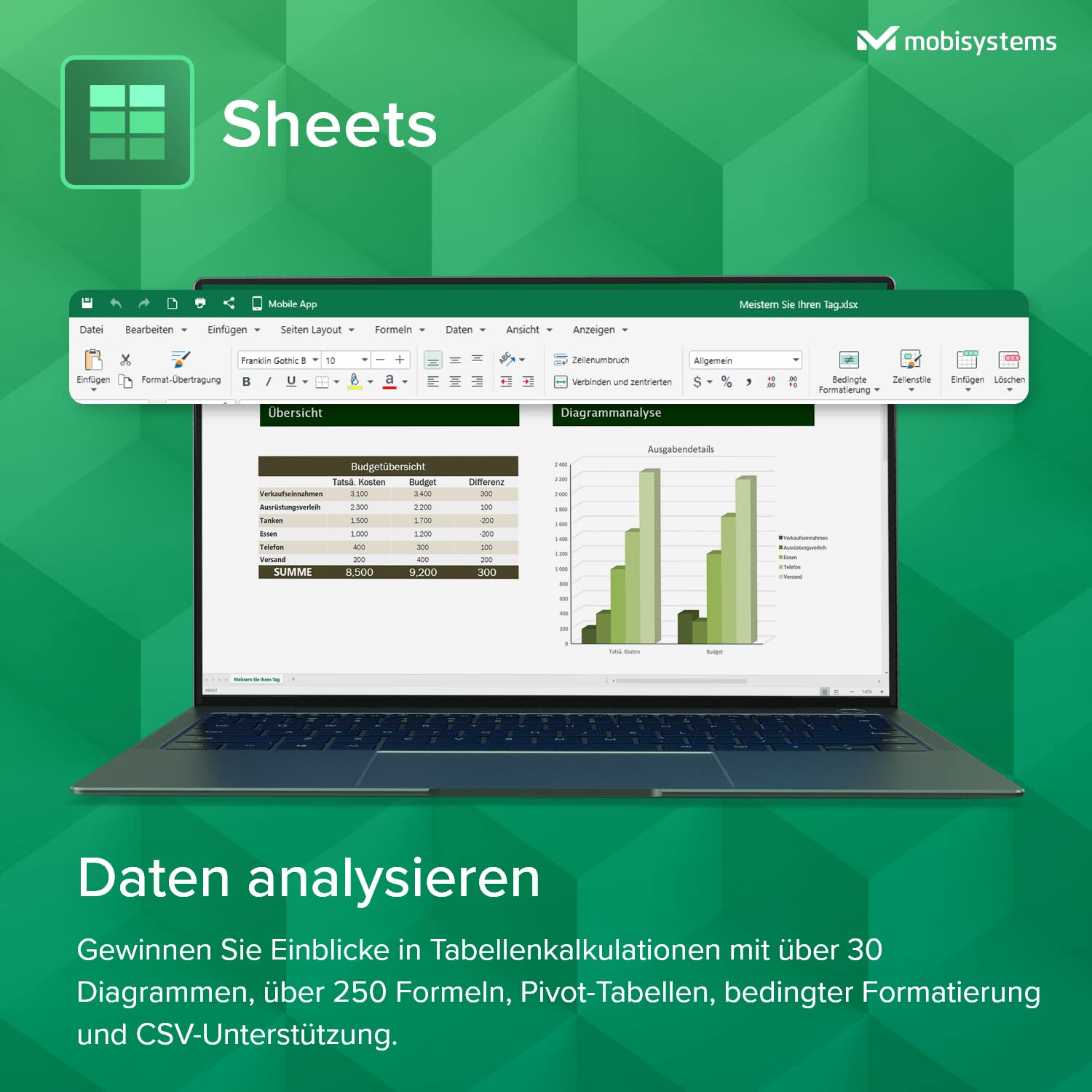 OfficeSuite Home & Business | 5-in-1-Office-Paket | Dokumente, Tabellen, Präsentationen, PDF, E-Mail & Kalender | Lebenslange Lizenz | 1 Windows-PC | 1 Benutzer [Online-Code für PC]