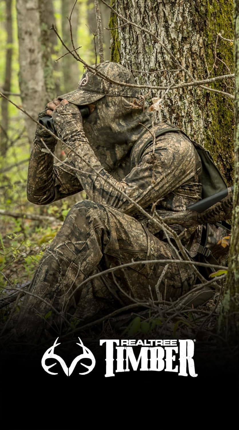 Realtree Stalker Men's 5-Pocket Camo Hunting Pants – Slim Fit Outdoor Cargo Pants, Ripstop, Reinforced Knees