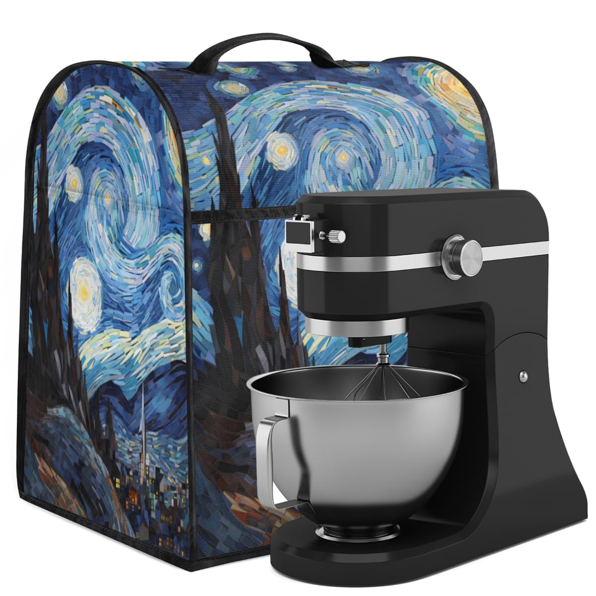 Coffee Maker Cover Starry Sky Oil Painting Kitchen Appliance Covers Small Appliance Covers Blender Cover Juicer Cover Dust Covers for Kitchen Appliances with Top Handle and Pockets,Washable,B633