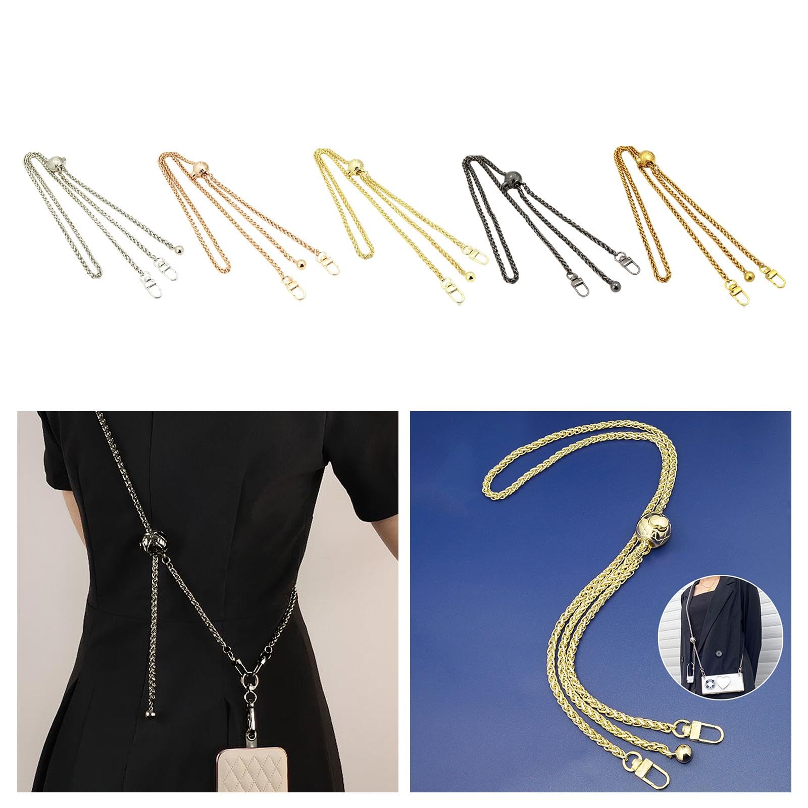 LOOM TREE® Purse Chain Strap Adjustable Bag Chain for Small Shoulder Bag Handbag Clutch Argent 4