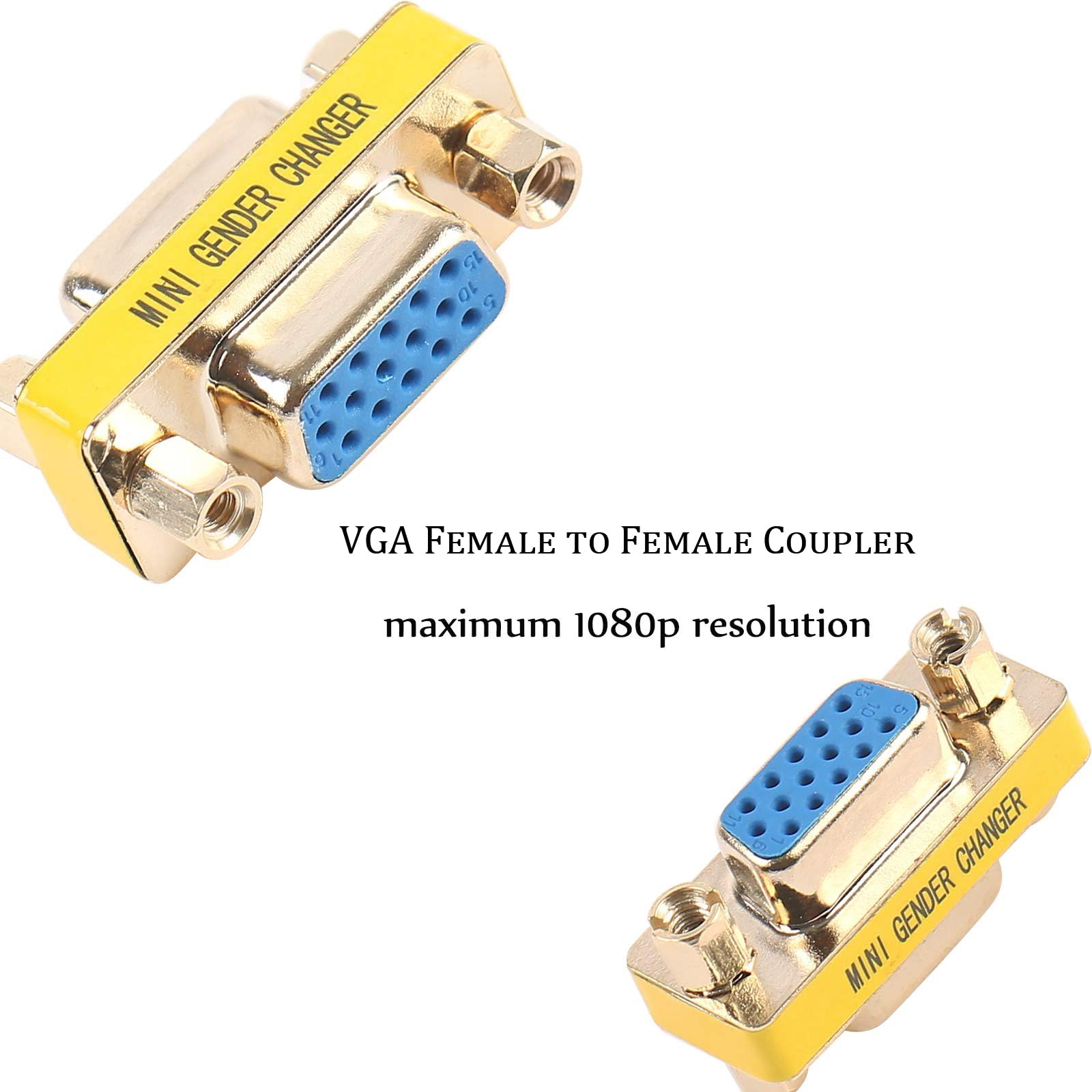 BENFEI 2-pak HD15 VGA SVGA żeński do żeńskiego mini przejściówka płci adapter
