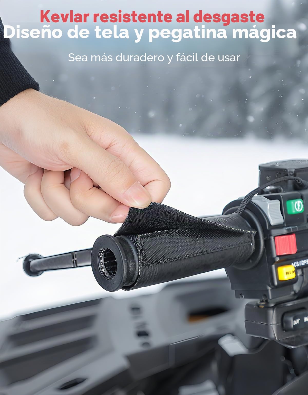 KEMIMOTO Puños calefactados para ATV, Calentador de Manillar USB Ajustable de 6 Niveles, Almohadillas de Agarre Impermeables IP67 para Manillar de Motocicleta o ATV de 22 mm