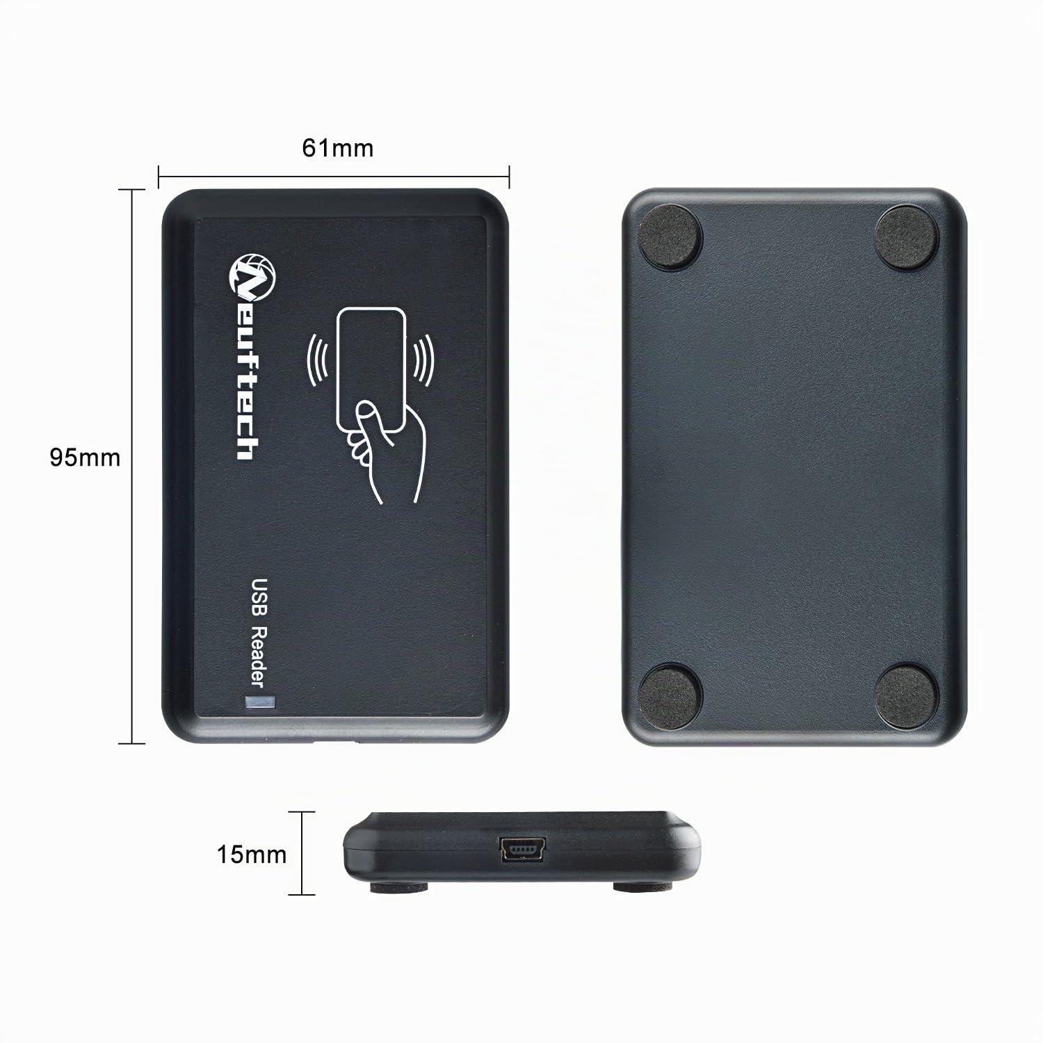 Lettore di schede RFID USB 125Khz Reader Scrittore ID con 5x ID Portachiav