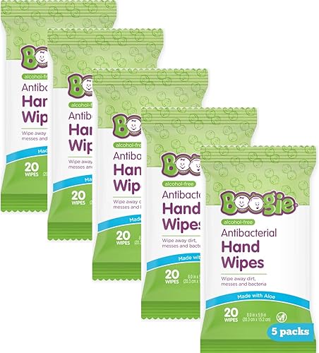 Boogie Wipes, toallitas para bebé, toallitas húmedas para cara, manos, cuerpo y nariz, sin alcohol, hipoalergénicas e hidratantes, 100 unidades