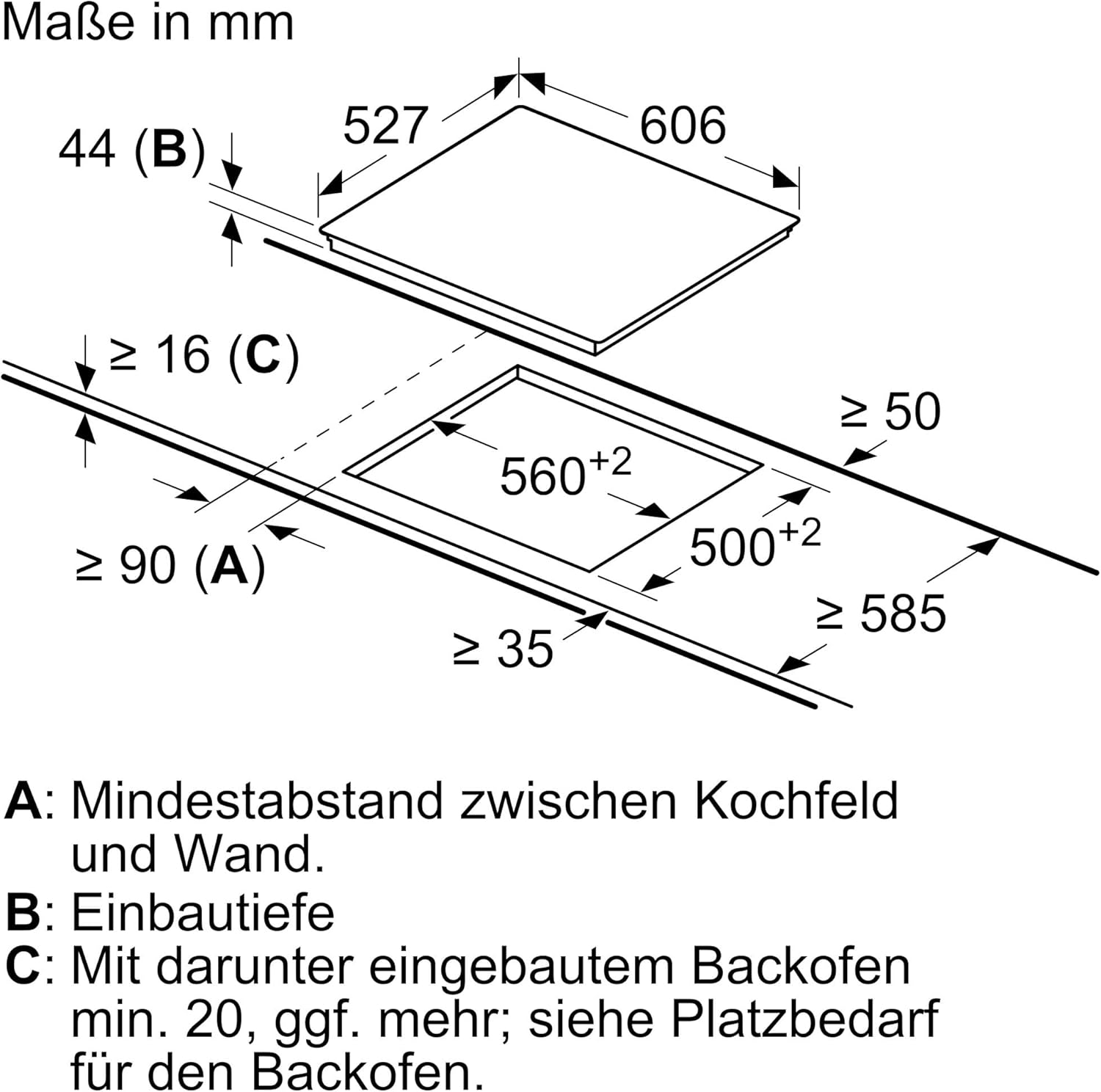 Bosch PKN675DP1D Installation Dimensions