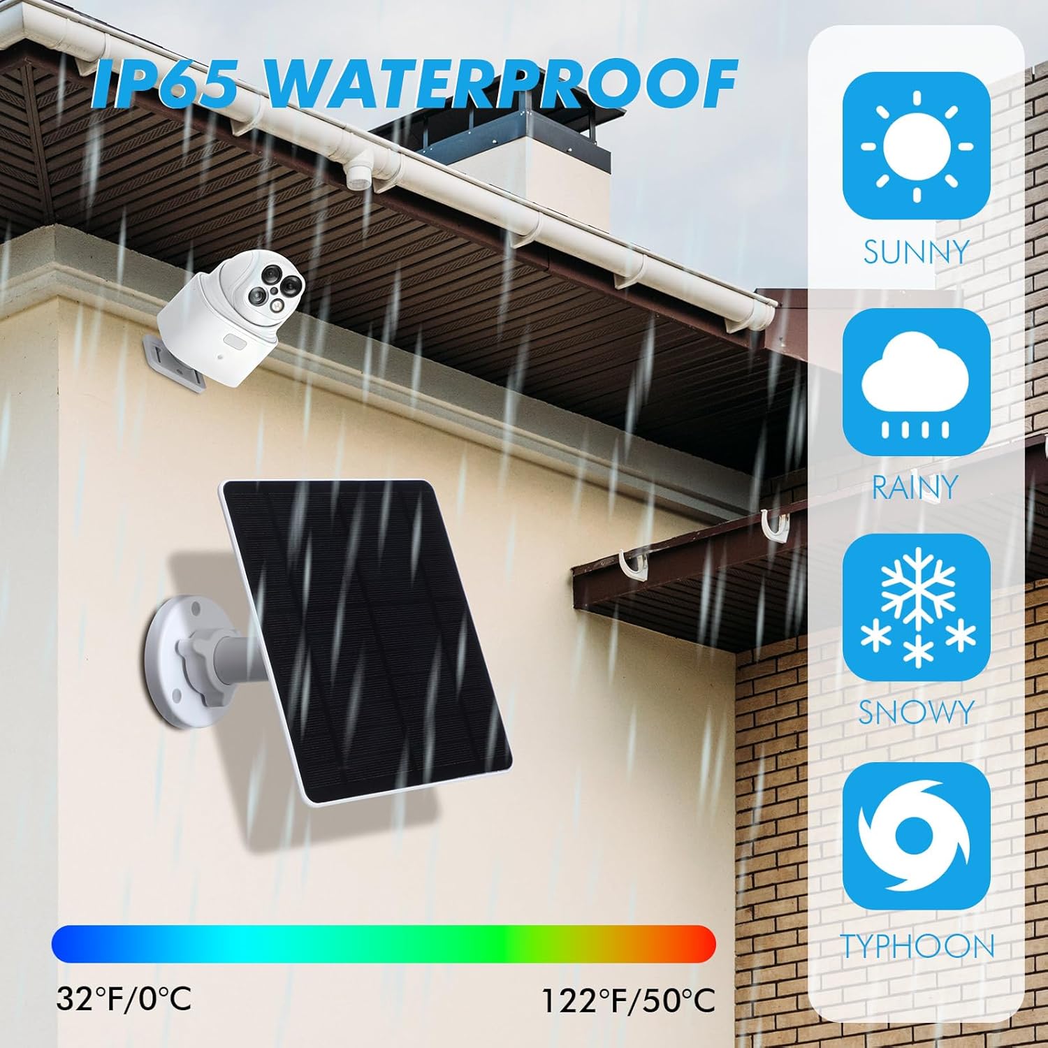 6 Set Security Camera Solar Panel Charger - 4.5w Solar Panels with Magnetic Port, 9.8ft Cable & Adjustable Wall Mount - Ip65 Waterproof Compatible with Pro 5s/4/3/3 Floodlight/Ultra/2