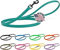 Vista 52 de Dogline Biothane - Correa impermeable para perro de nailon tejido con revestimiento resistente con herrajes negros, resistente a olores, fácil