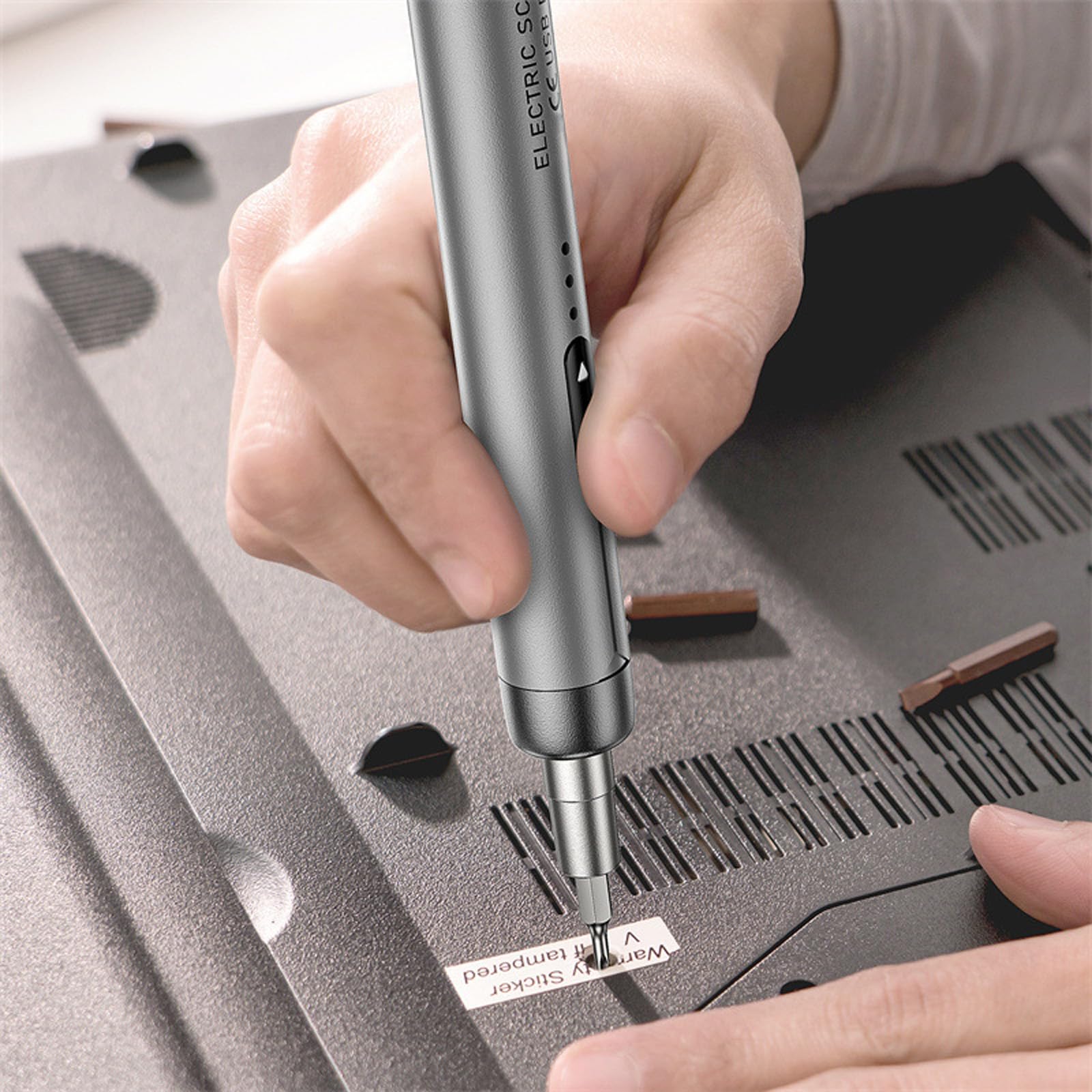 Destornillador eléctrico pequeño inalámbrico con carga USB C y 150 velocidades para reparación de relojes de teléfonos inteligentes, destornillador eléctrico, destornillador de punta magnética