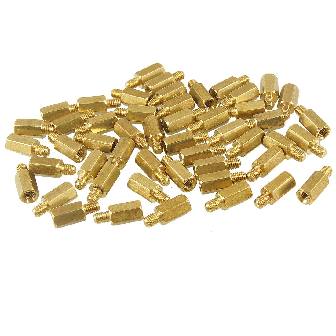 Aexit M3 Male Tube Fittings to Female 8mm Hexagonal Brass PCB Standoffs Spacers Microbore Tubing Connectors 50 Pcs