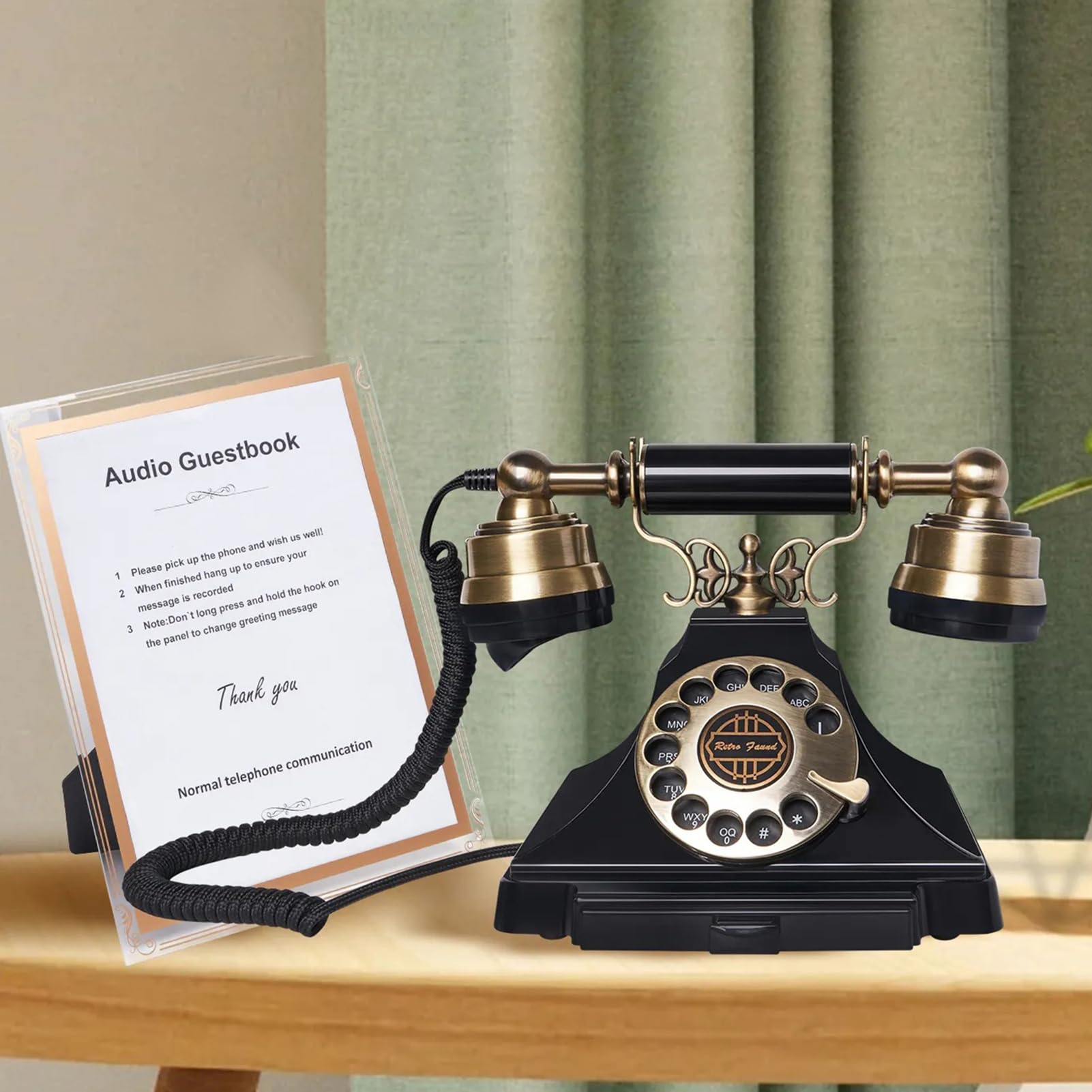 Libro degli ospiti audio – Telefono retrò per registrare messaggi audio personalizzati a matrimoni, feste e compleanni – perfetto per noleggio ed eventi speciali