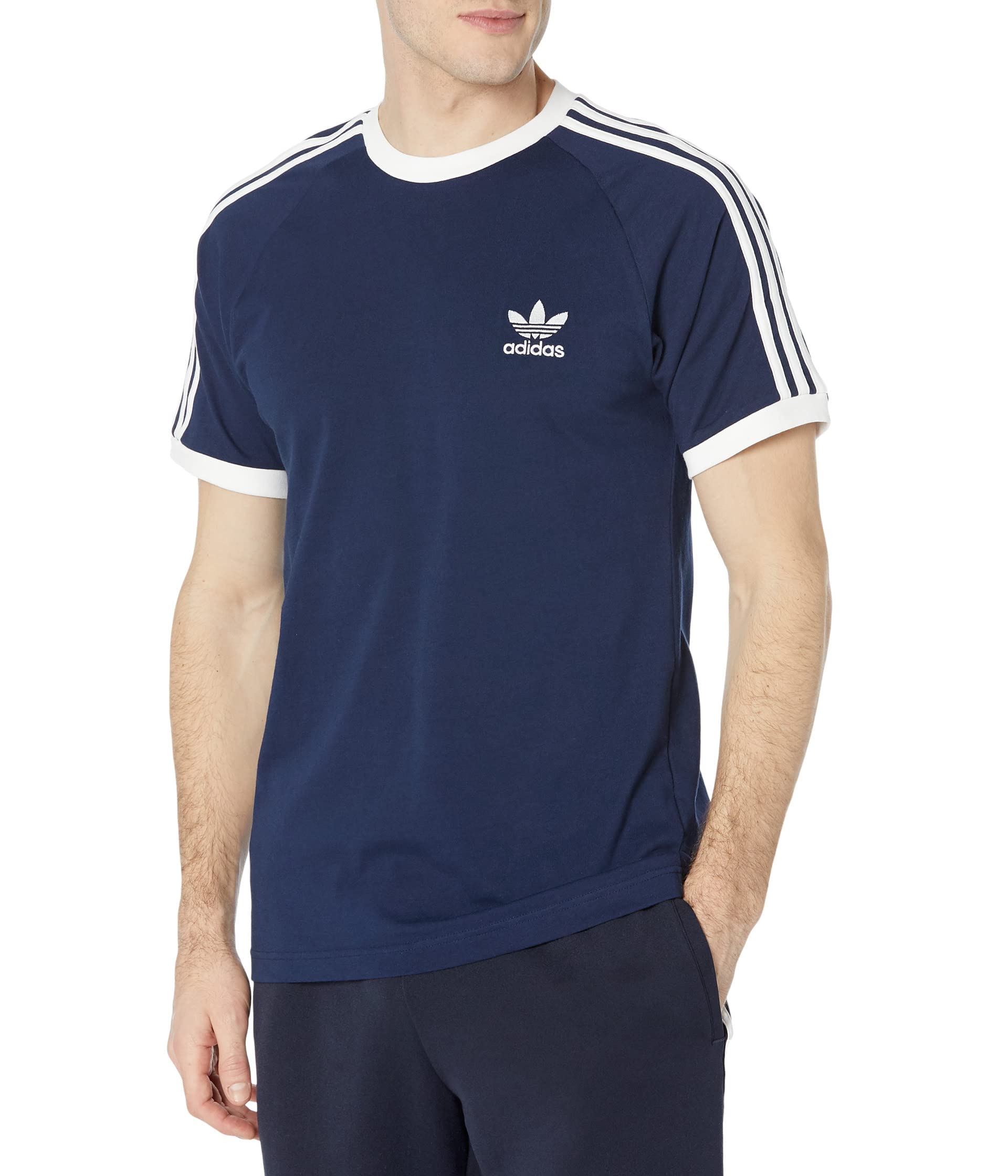 adidas Originals Men's Adicolor Classics 3-Stripes T-Shirt, Night Indigo, Medium