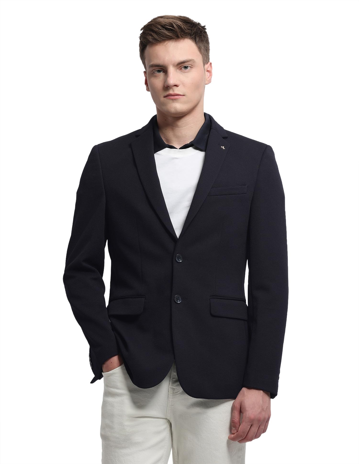 arrow Men's Dobby Zero Calorie Slim fit Blazer-picture-28