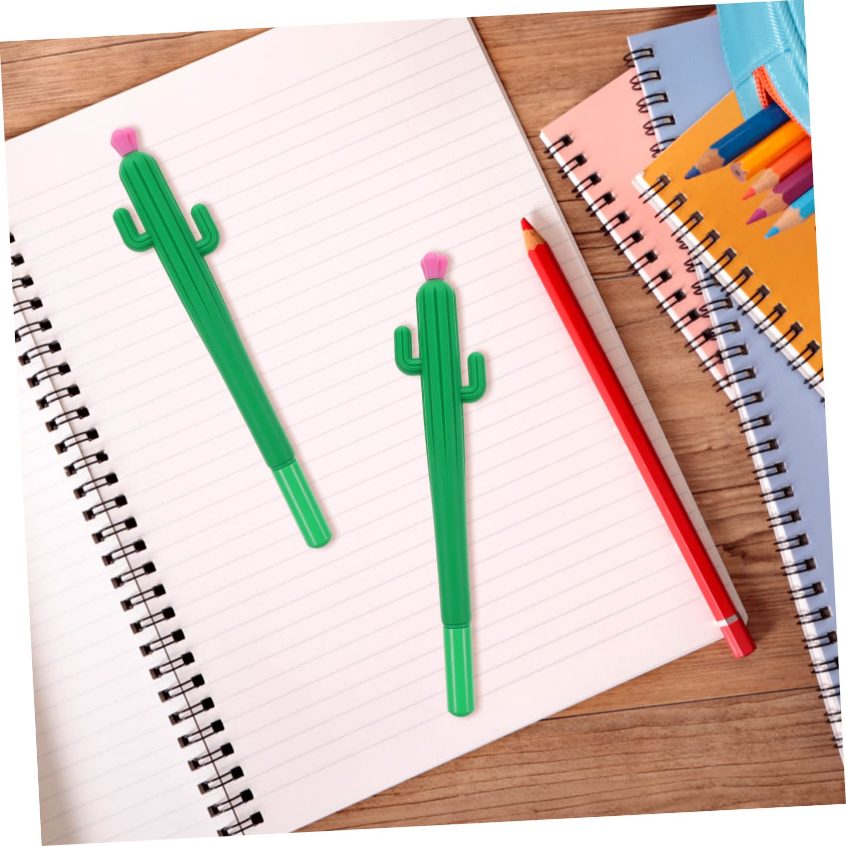 Tofficu 4 Ensembles Lot De 4 Stylos À Base D'Eau En Forme De Cactus Stylo Gel En Forme De Cactus Mignon Encre Noire Recharge De Stylo À Encre Stylo À Bille 10 pièces * 4