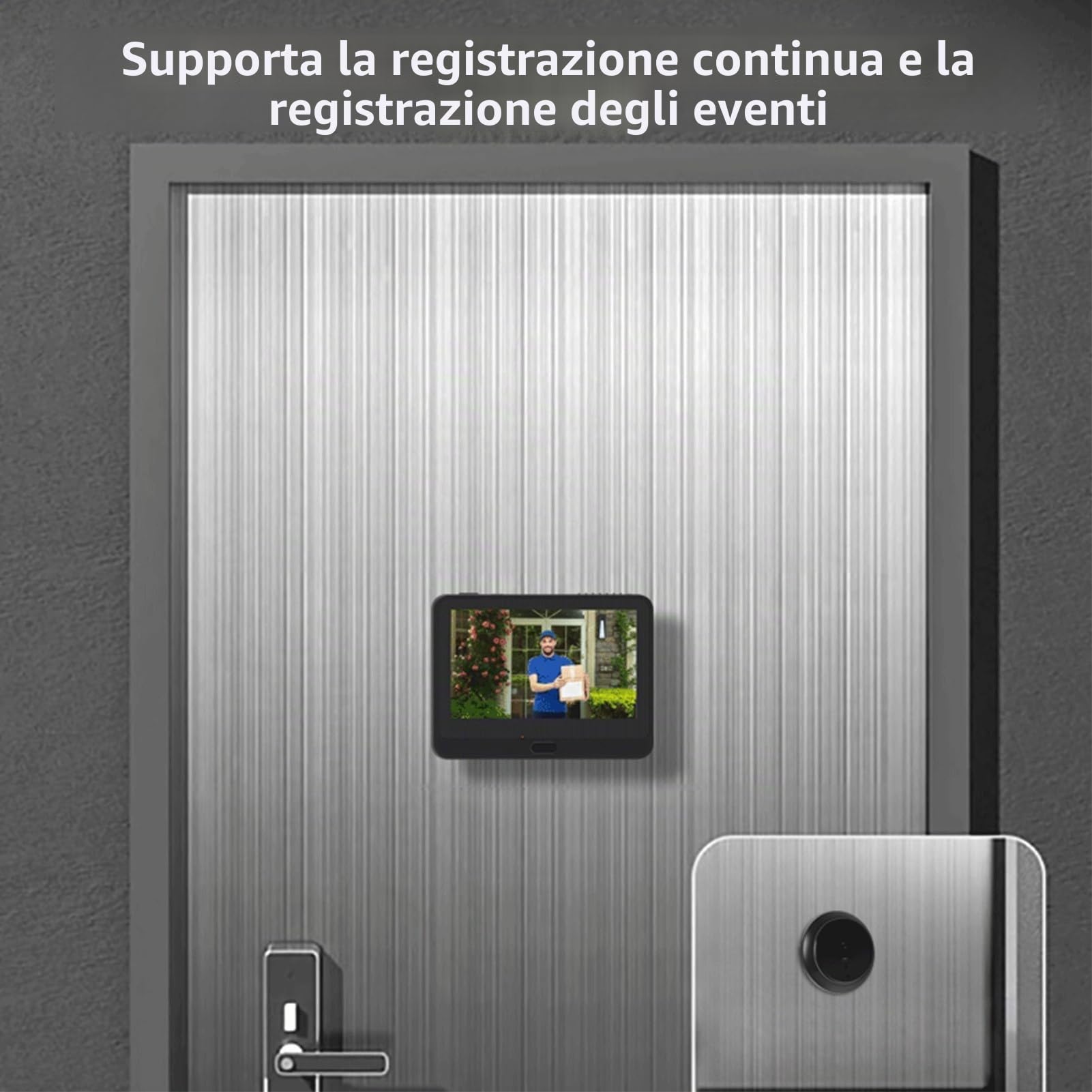 Luocute Telecamera Spioncino Wireless, Schermo LCD a Colori 1080P 4,3 Pollici, Citofono Bidirezionale PIR, Spioncino Digitale per Rilevamento Umano, per Casa, con 30 Giorni di Standby,