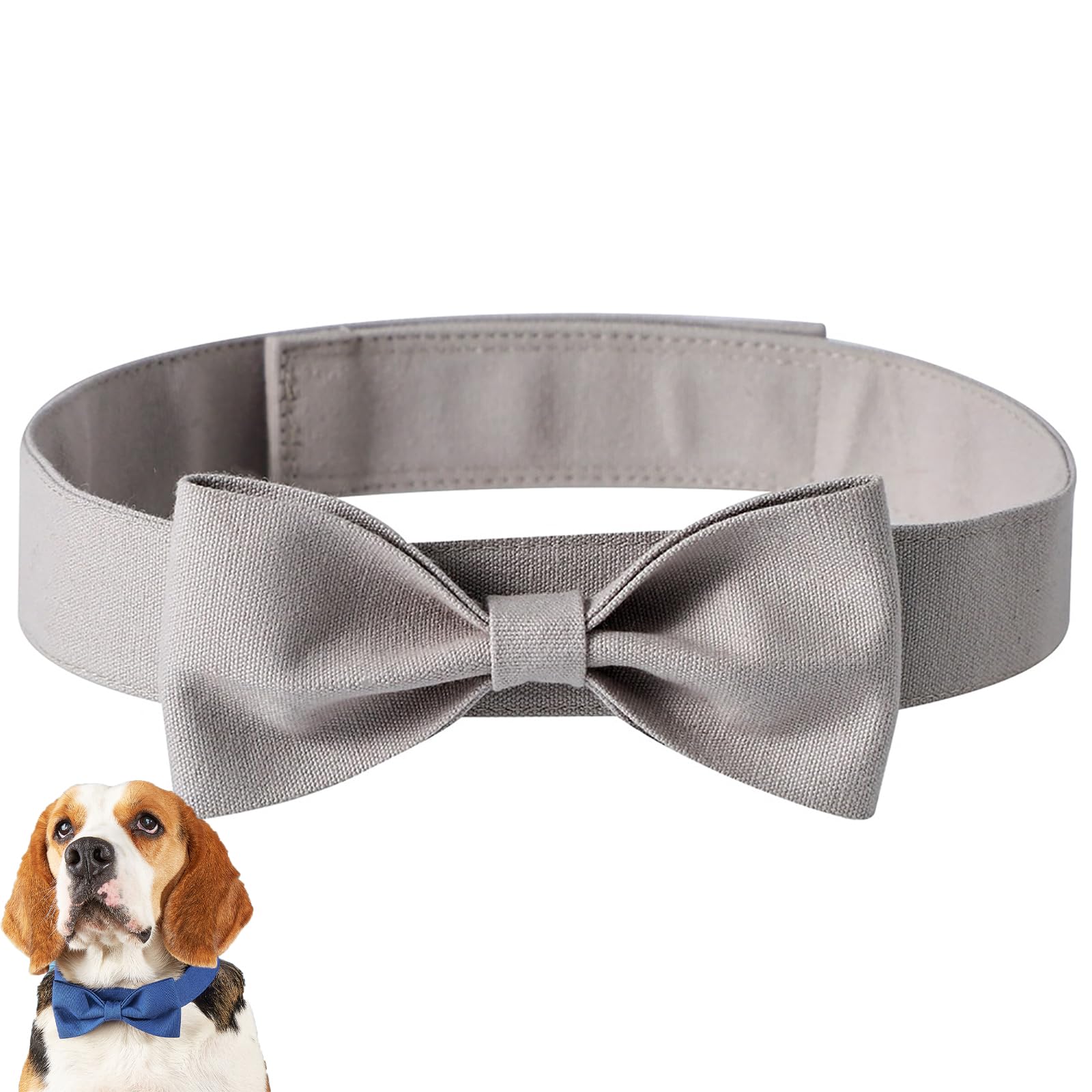 Collier pour chien nœud papillon réglable en coton pour grand chien